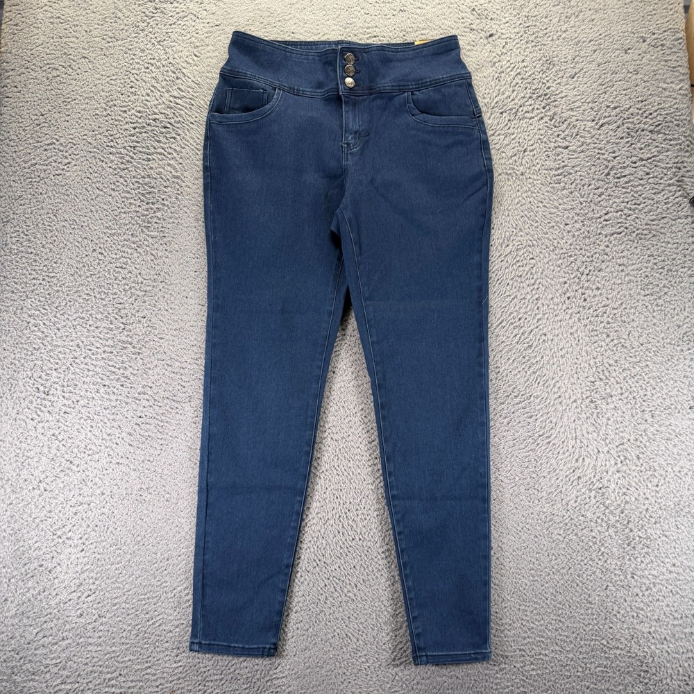 Hybrid Jeans Womens 14 Blue Cotton Denim Skinny Workwear Travel Utility Stretch